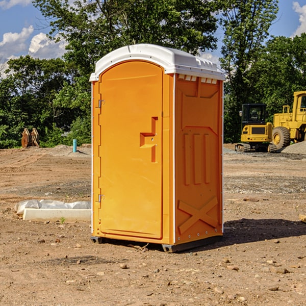 how often are the portable restrooms cleaned and serviced during a rental period in Brooks GA